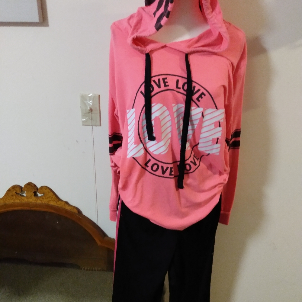 Pink and black sports wear